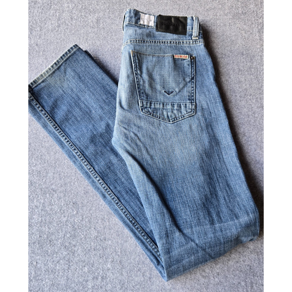 Hudson Women's Jeans Byron Straight Med Wash Denim Button Fly Size 30 (30x33)